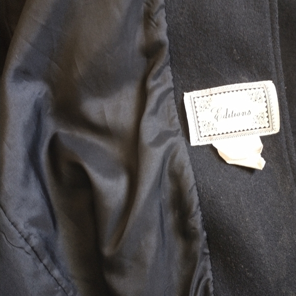 VINTAGE 90s Editions Wool Blend Jewel Tones Long Button Front Coat Size Medium - Picture 8 of 10